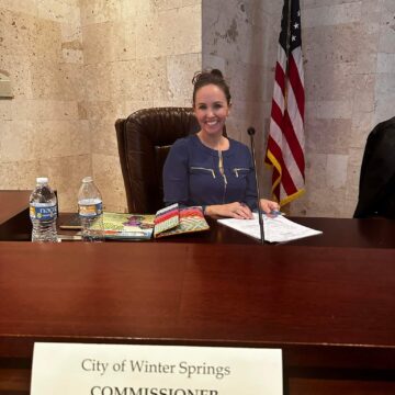 Victoria Colangelo at her first meeting as Winter Springs City Commissioner